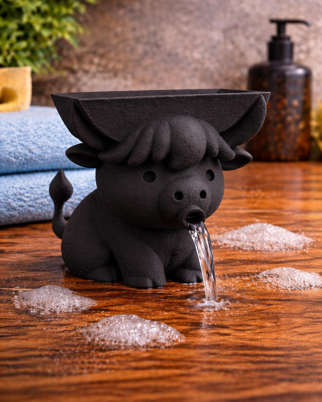 Highland Cow Sponge Holder, 3D Printed Kitchen Sink Organizer, Farmhouse Decor