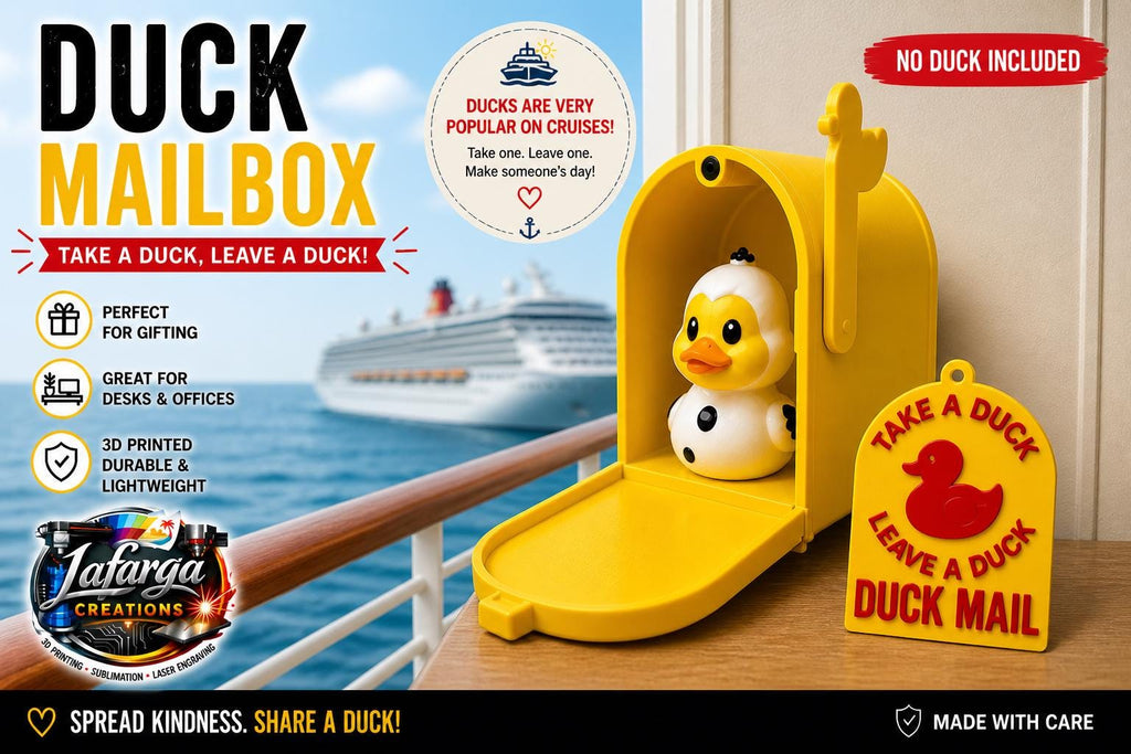 3D Printed Mailbox – Cruise Holder, Desk Decor (Take a Duck, Leave a Duck)