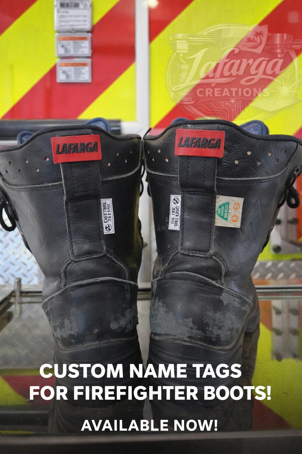 Custom Firefighter Boot Name Tags | 3D Printed Personalized HAIX Gear Plate