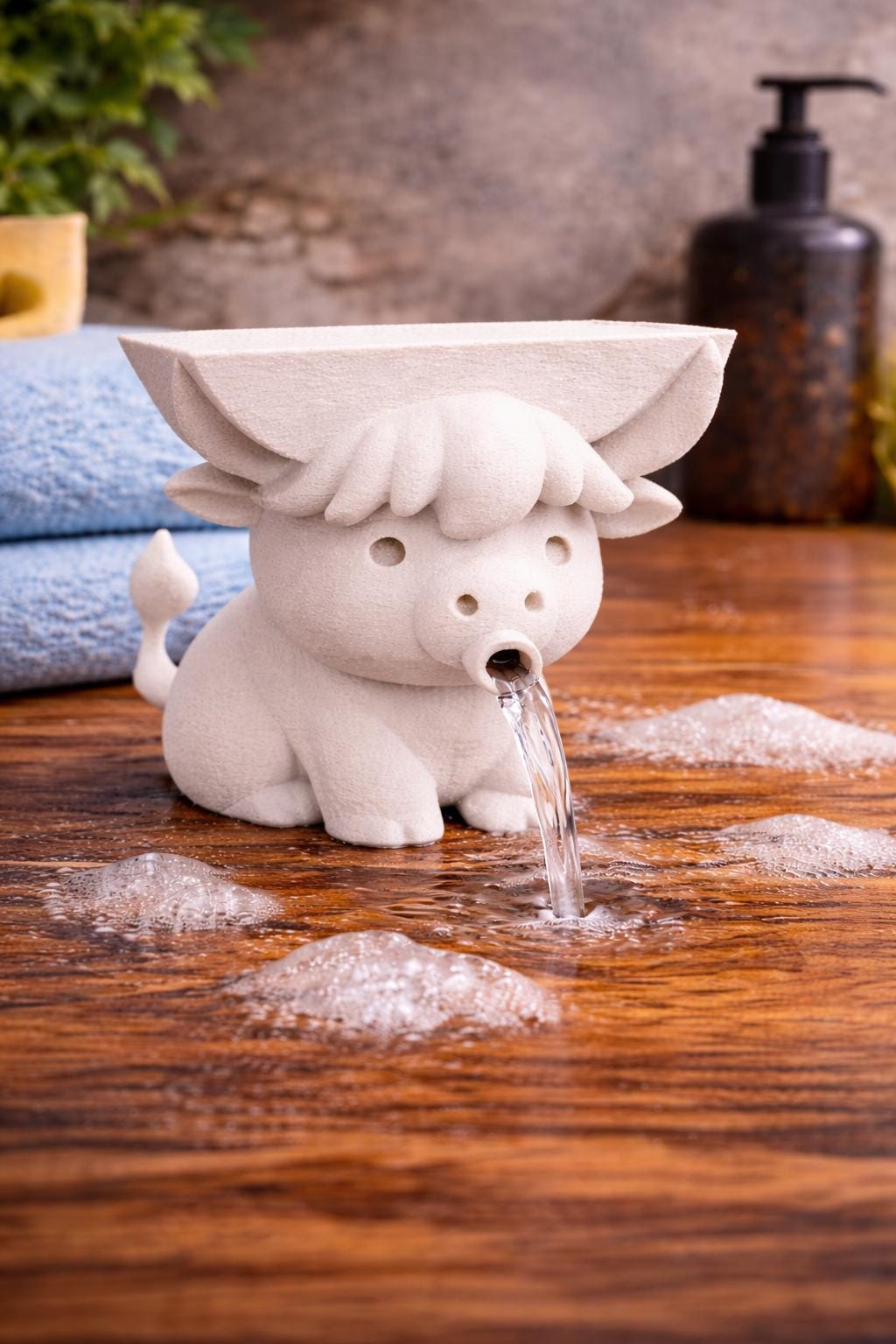 Highland Cow Sponge Holder, 3D Printed Kitchen Sink Organizer, Farmhouse Decor