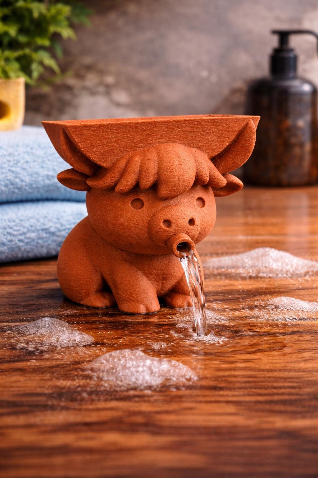 Highland Cow Sponge Holder, 3D Printed Kitchen Sink Organizer, Farmhouse Decor