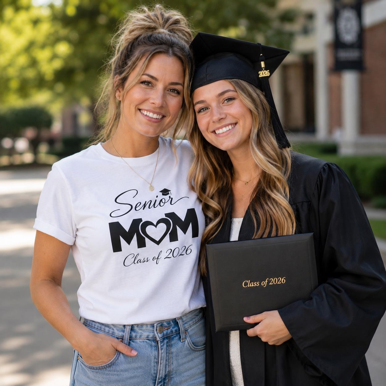 Senior Mom Class of 2026 T-Shirt | Graduation Mom Tee